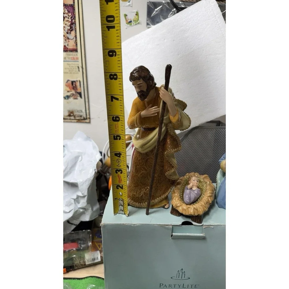 Partylite Nativity Set Joseph Mary Baby Jesus‎ Figurines w/ Box
